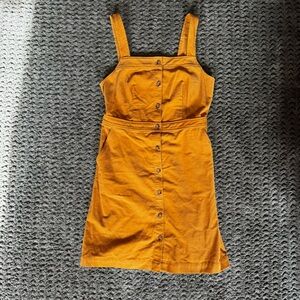 J. Crew Corduroy Mustard Button-Front Dress